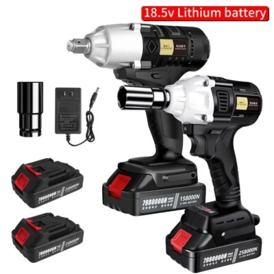 Electric Impact Wrench LED 18.5V Brushless Cordless Rechargeable Drill Power Kit - Image 1 of 4