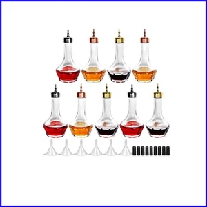 Stylish 9-Pack Clear Bitters Bottles - Ideal for Classic Cocktail Preparation - Picture 1 of 8