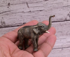 Detailed Old Antique Austrian Vienna Cold Painted Bronze Figure of Elephant - Picture 1 of 11