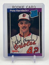 Pete Harnisch - 1989 Donruss Rated Rookie #44 Baltimore Orioles IP AUTO VGC!