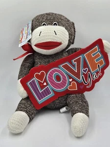 Sock Monkey Plush Stuffed Animal  12" - Picture 1 of 10