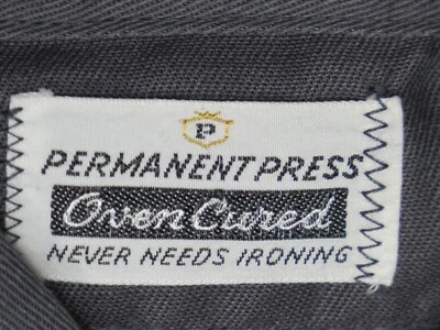 PENNEYS MENS SHIRT 14 1/2 CHARCOAL GRAY WORK PERMANENT PRESS OVEN CURED VINTAGE - Image 1 of 4