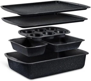 Bakeware Set 6 Piece –Stackable, Deluxe, Non-Stick Baking Pans for Professional - Picture 1 of 8