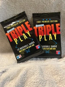 (2x) 1992 Donruss Triple Play Baseball Trading Cards Factory Sealed Box Premier - Picture 1 of 2