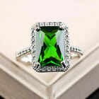 925 Silver Women Men's Emerald Fashion Wedding Engagement Ring Jewelry Size 6-10