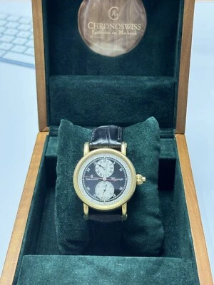 Reloj de lujo cronógrafo Chronoswiss para hombre ch1523bw esfera RARA oro macizo Foto 1 de 4