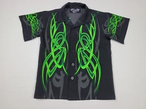 Silver Point boy's Small Shirt Flame Fire Design Short Sleeve Skate Rock Punk - Picture 1 of 9