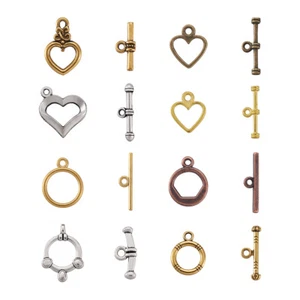 100sets Mixed Alloy Toggle Clasps Mixed Style TBar Clasps for Necklace Bracelet - Picture 1 of 7