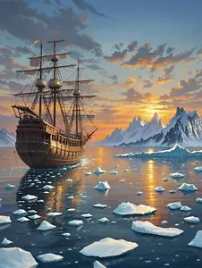 Kunst Giclée gedruckt Ölgemälde Meer Segeln Matrose Kriegsschiff Meerblick Leinwand #0028 - Bild 1 von 2