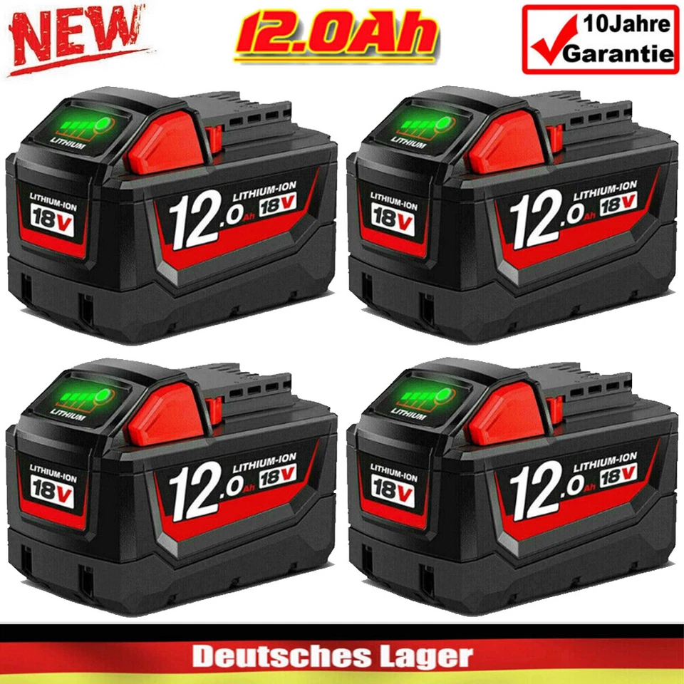 4X Para Batería Original Milwaukee M18 M18 18V XC12.0Ah Li-Ion 48-11-1860 48-11-1812 - Imagen 1 de 4