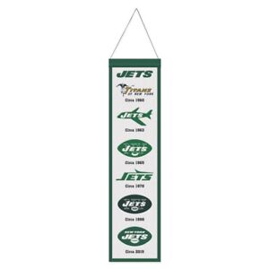 New York Jets NFL Heritage Banner Embroidered Wool 8" X 32"