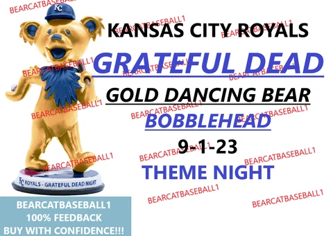 KANSAS CITY ROYALS GRATEFUL DEAD GOLD DANCING BEAR BOBBLEHEAD 9-1-23 *PRE-SALE Cover