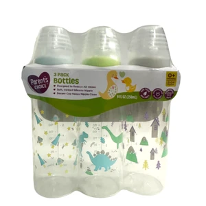 Parent’s Choice 3 Pack Bottles 9 oz 0+ Months Slow Flow BPA Free - Picture 1 of 8