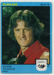 1982 AFL WAFL SCANLENS FOOTBALL CARD - 50 Norm TOWERS (PERTH) NM/EXCE