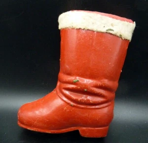 Antique c.1920 German 6.5" Papier-mâché BOOT Christmas Candy Holder - Picture 1 of 4