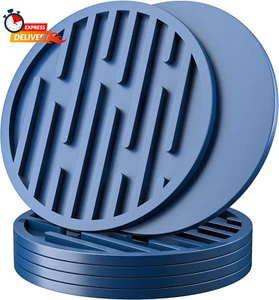 Sottobicchieri in silicone per bevande - Set di 6, gomma antiscivolo antigraffio, a righe no - Foto 1 di 12
