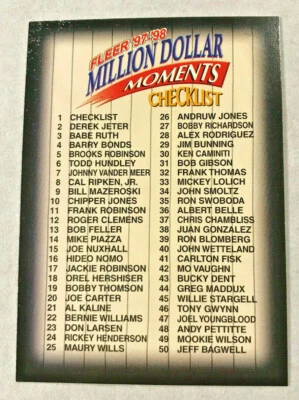 1997-98 Fleer Baseball  "Million Dollar Moments" - Complete your set - YOU PICK! - Image 1 of 4