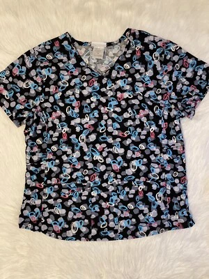 Scrubstar Scrub Top Womens Size Medium Black Short Sleeve Shirt - Image 1 of 4