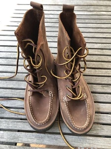 W's Seavees 7 Eye Lace Up Boots Moc Toe Lacing boots Brown Size 7.5 - Picture 1 of 6