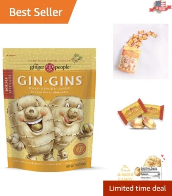 Individually Wrapped Double Strength Ginger Hard Candy - 3 oz Bags, Pack of 12 - Image 1 of 4