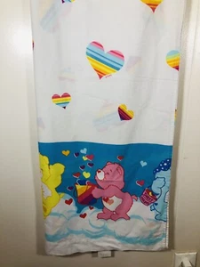 Vintage Care Bears Twin Flat Sheet Bear Border with Rainbow Hearts - Picture 1 of 4