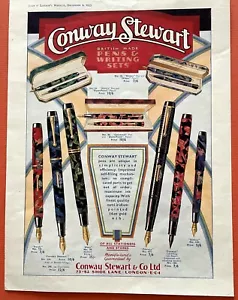 CONWAY STEWART 1933 CHRISTMAS AD FROM John O'London's Weekly - ORIGINAL - Picture 1 of 3