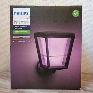 Philips Hue Econic White & Colour Outdoor Lantern LED Up Light, Black - New