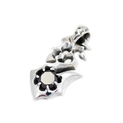 GANCHO TRIBAL NEGRO CIRCONITA 925 PLATA ESTERLINA GÓTICO MOTOCICLISTA ROCKABILLY COLGANTE db-019 Foto 1 de 4