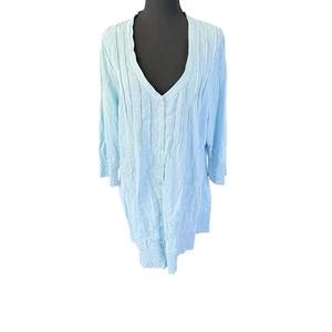 Soft Surroundings Embroidered Cardigan Duster Lightweight Cover Up XL - Picture 1 of 7