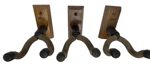 Lot of 3 String Swing Wall Mount Guitar Hangers- Oak / Walnut - Picture 1 of 6