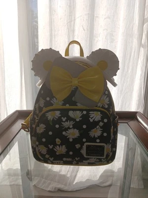 Mochila Loungefly Disney Minnie Mouse Margaritas Negra y Amarilla  Foto 1 de 3