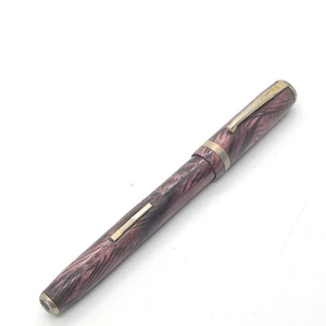 Wellsharp penna stilografica vintage riempimento leva rosa e celluloide nera con pennino S.S. - Foto 1 di 10