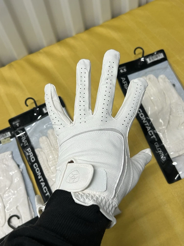 Guantes de equitación ariat pro contact blancos Foto 1 de 4