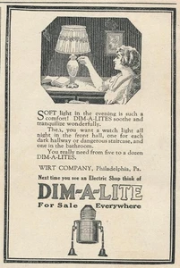 Magazine Ad - 1922 - Dim-A-Lite - Wirtr Co., Philadelphia, PA - Picture 1 of 1