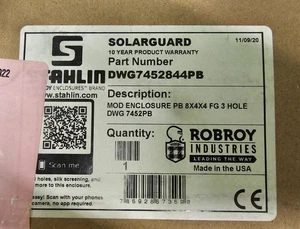 STAHLIN CF3PB ENCLOSURE A ROBROY ENCLOSURE BRAND PB 3 HOLE 8x4x4 - Picture 1 of 6