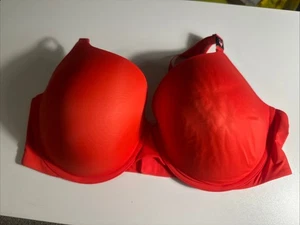 Victoria’s Secret 40 DD T-Shirt Push Up Full Coverage Smooth Red W/Gold Metallic - Picture 1 of 10