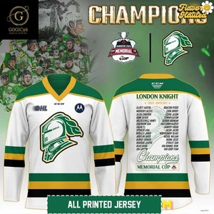 London Knights Champions Memorial Cup 2025 VCPO White Hockey Shirt Gift - Picture 1 of 7