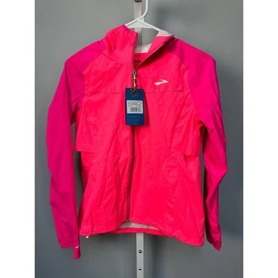 Brooks High Point Waterproof Running Jacket Hyper Pink Fuchsia Womens XS - Image 1 of 4