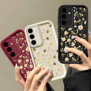 Case For Samsung S25 Ultra S24 FE S23 S22 A05S Silicone Bee Yellow Flower Cover - Picture 1 of 15