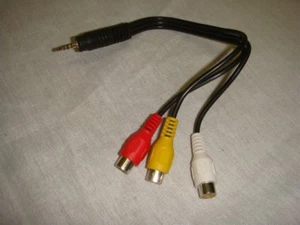 Micro 2.5mm Plug Male to 3 RCA Female Adapter Audio/Video Composite Adapter - Picture 1 of 3