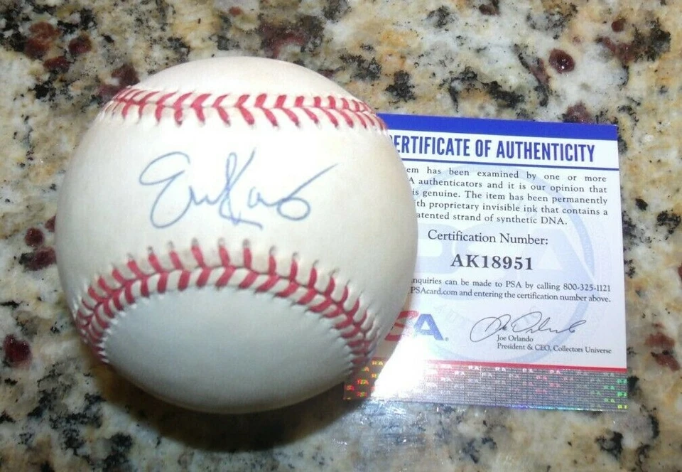 ERIC KARROS HAND SIGNED OFFICAL NATIONAL LEAGUE BASEBALL PSA/DNA - Image 1 of 1