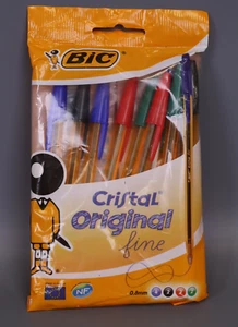 Bic Cristal 872723 Ballpoint Pen Fine 0.35 Mm Pack Of 10 Assorted: Bic - Picture 1 of 4