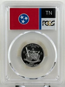 2002 S Tennessee SILVER Quarter SILVER TN State Flag PR70DCAM PCGS PR 70 DCAM - Picture 1 of 2