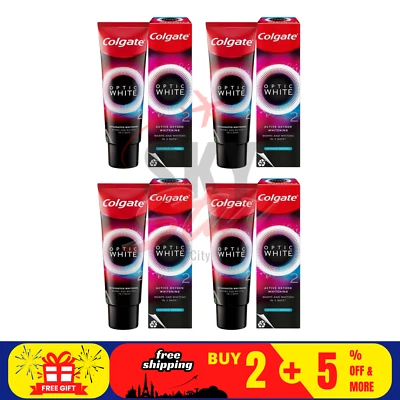 4 Packungen COLGATE Optic White O2 Active Oxygen Whitening Zahnpasta 85g