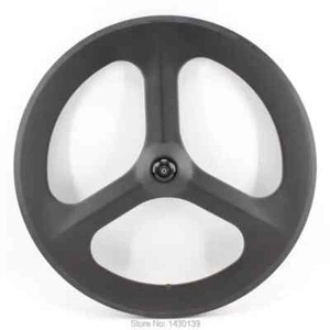 700C 3 Spokes Fixed Gear Carbon Wheels Track Road Bicycle Front Rear Wheelset - Picture 1 of 17