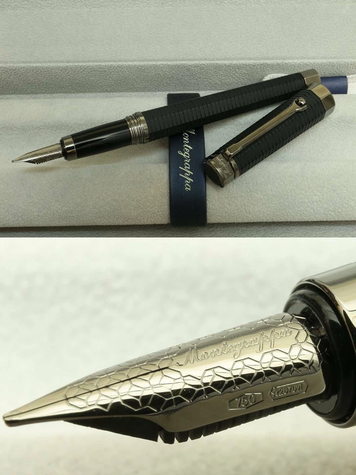 Montegrappa "NEROUNO LINEA" Füller NIB 18 Karat Gold M Schwarz eVp 535€ - Bild 1 von 4