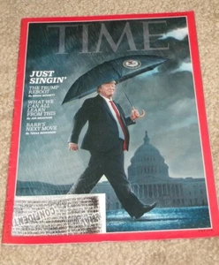 April 8 2019 TIME Magazine~Donald Trump Reboot Just Singin' in the Rain Umbrella - Picture 1 of 1