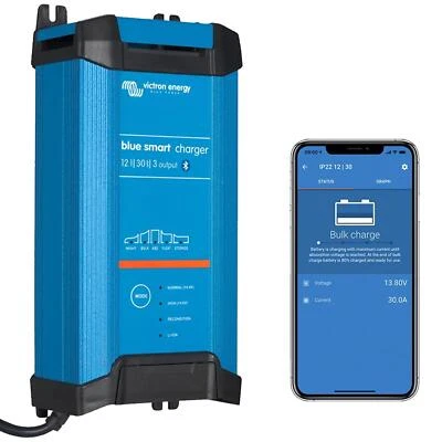 VICTRON BLUE SMART IP22 12V 30AMP 3 OUTPUT BATTERY CHARGER CAMPERVAN MOTORHOME - Image 1 of 4