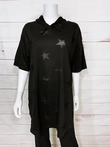 Victorious Womens Hoodie Size 2XL Stars Side Zip Short Sleeve - Picture 1 of 7
