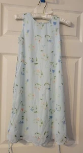 CHEROKEE Girl's Sz Sm 6 BLUE Flowers Dress Pullover Easter - Picture 1 of 6